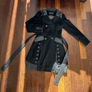 Rudsak black wool and leather coat